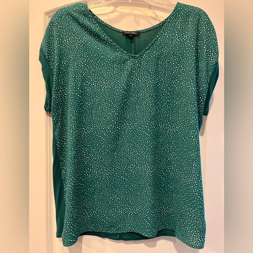 Papermoon - Reece Mixed Material Button Back Top